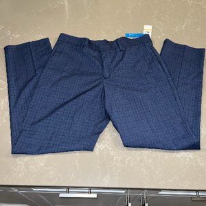 Perry Ellis Plaid Blue Slacks - 33 x 30 slim